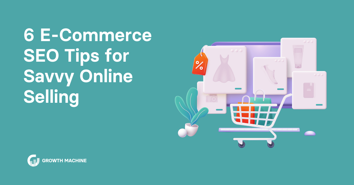 Ecommerce SEO: Graphic of computer screen with clothing items popping out from it