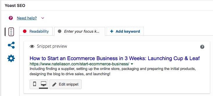 Yoast change your article title and description