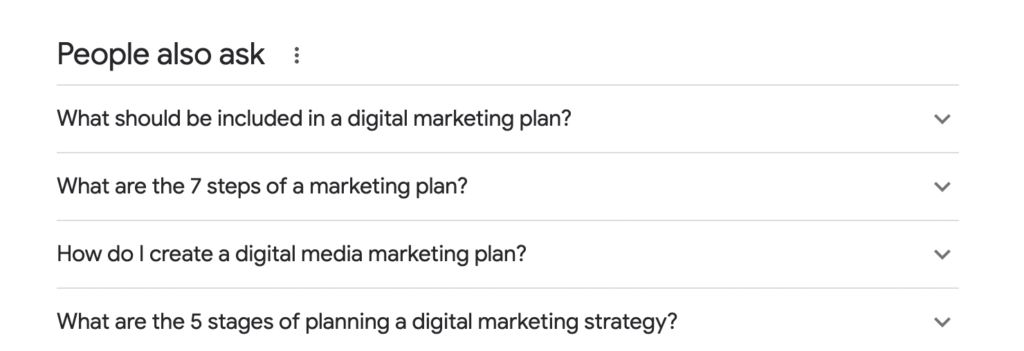 An screenshot of Google's "People also ask" section