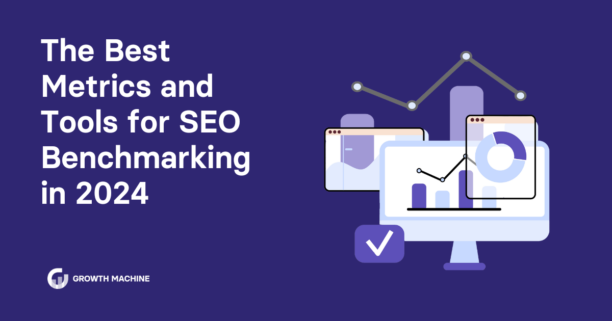 SEO Benchmarking: Graphic of SEO metrics and traffic charts